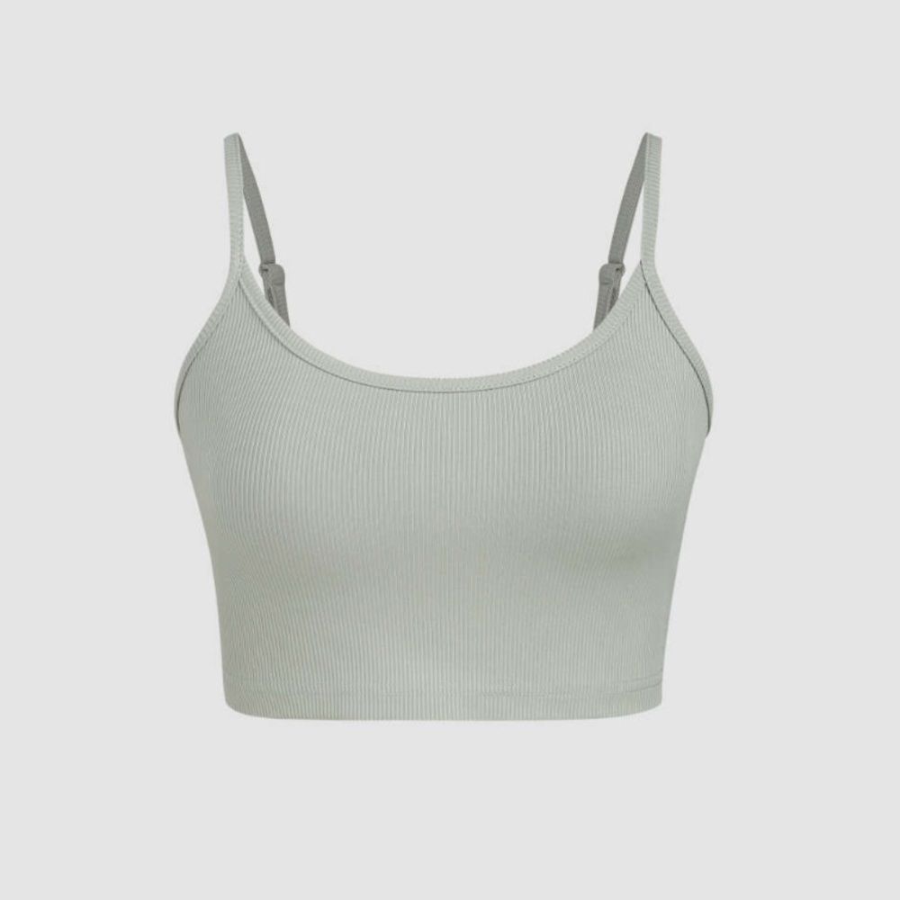 NWT Cider Rib Knit Crop Tank Top Size XL Light Blue/Grey Feminine Beach Summer